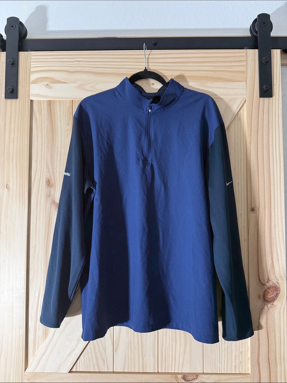Nike Blue Half-Zip Pullover with Black Sleeves